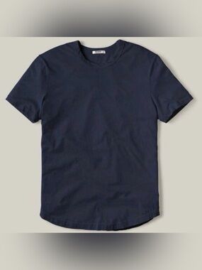 Buck Mason Navy Blue Pima Curved Hem Tee - XXL